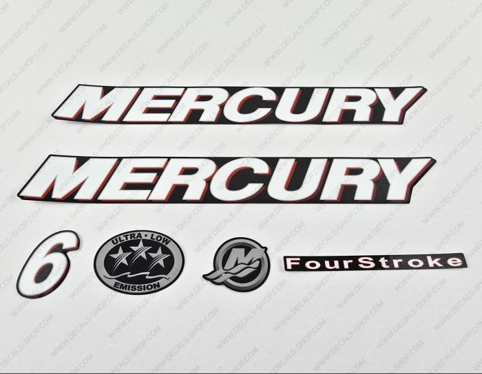 Mercury 6HP Four Stroke Outboard Decal Kit